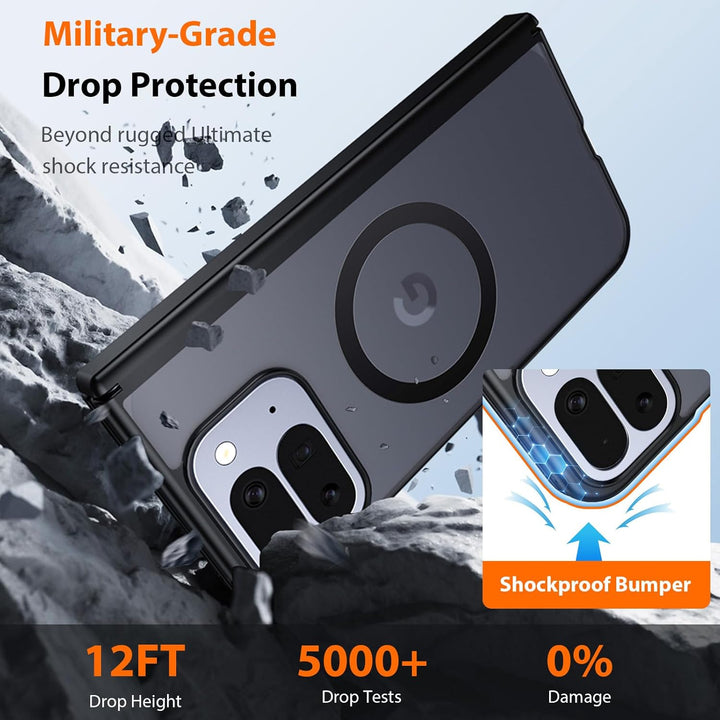 Transparente Magnetische Hülle für Google Pixel 10 Pro Fold: Kompatibel mit MagSafe/Pixelsnap, Stoss