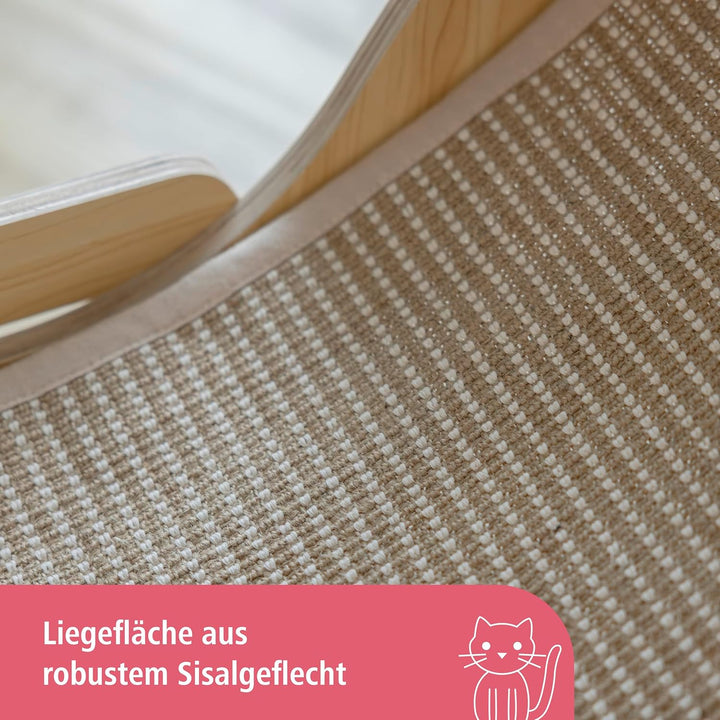 Kerbl Pet Liegestuhl Sundowner, braun, 52x37x37 cm, Katzenbett, Katzenliegebett, Holz, Katzen