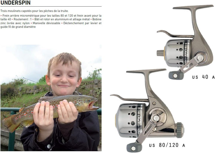 Angelrolle Underspin 80 A Keine Einheitsgrösse, Keine Einheitsgrösse