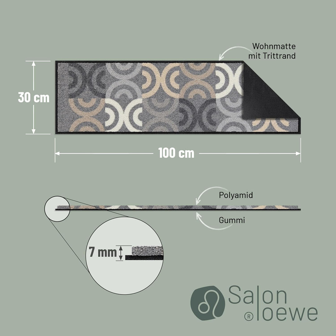 Salonloewe Fussmatte & Eingangsmatte Borrby City-chic in 30x100 cm - Schmutzfangmatte & Fussabtreter