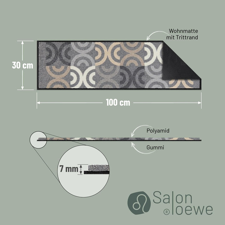 Salonloewe Fussmatte & Eingangsmatte Borrby City-chic in 30x100 cm - Schmutzfangmatte & Fussabtreter