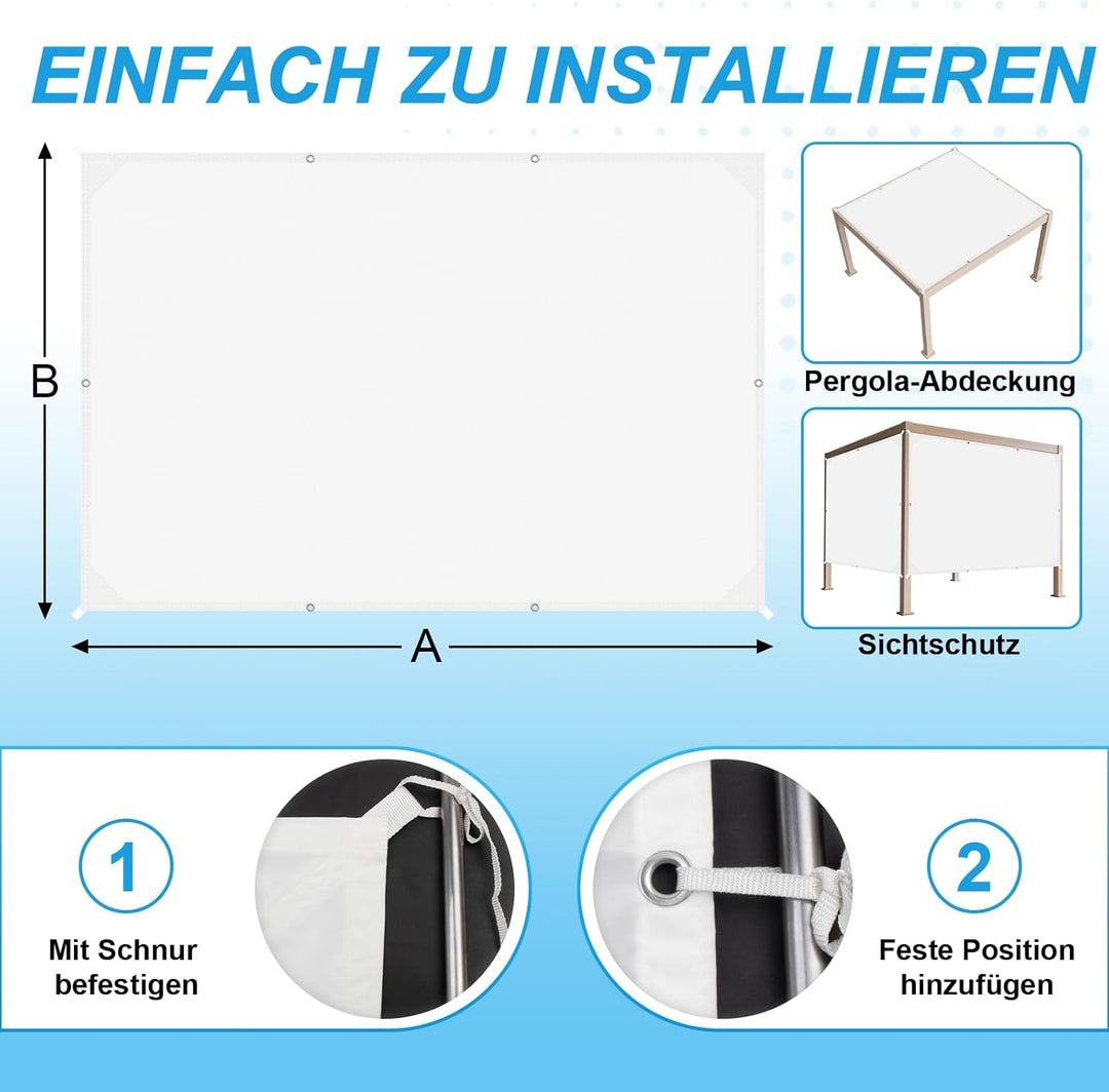 COOL AREA Sonnensegel Wasserdicht Rechteckige 2x3m mit Geraden Kanten Sonnenschutz Wetterschutz PES