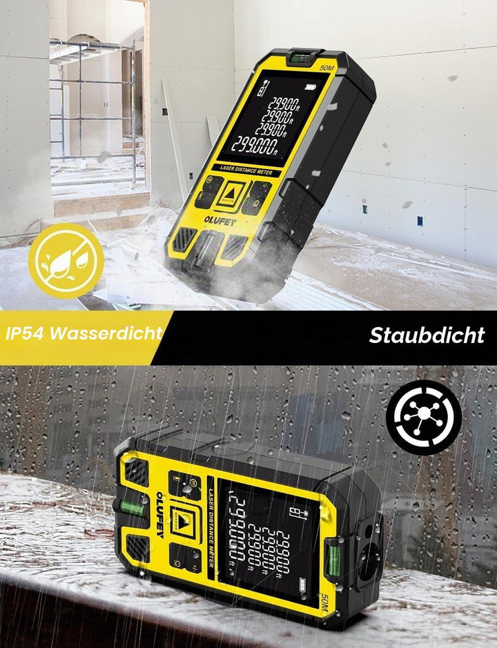 Laser Entfernungsmesser 120m, Digitales Laser Entfernungsmesse mit LCD Hintergrundbeleuchtung, ±2mm