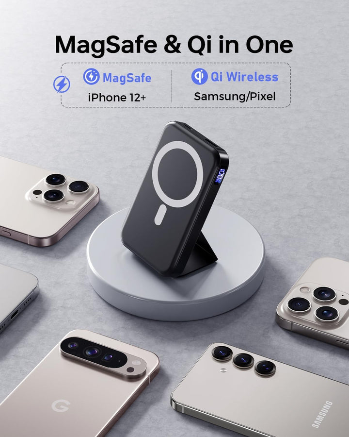Powerbank für Magsafe, 10000mAh Magnetische Power Bank Schnellladefunktion 22,5W USB-A Tragbarer Ext