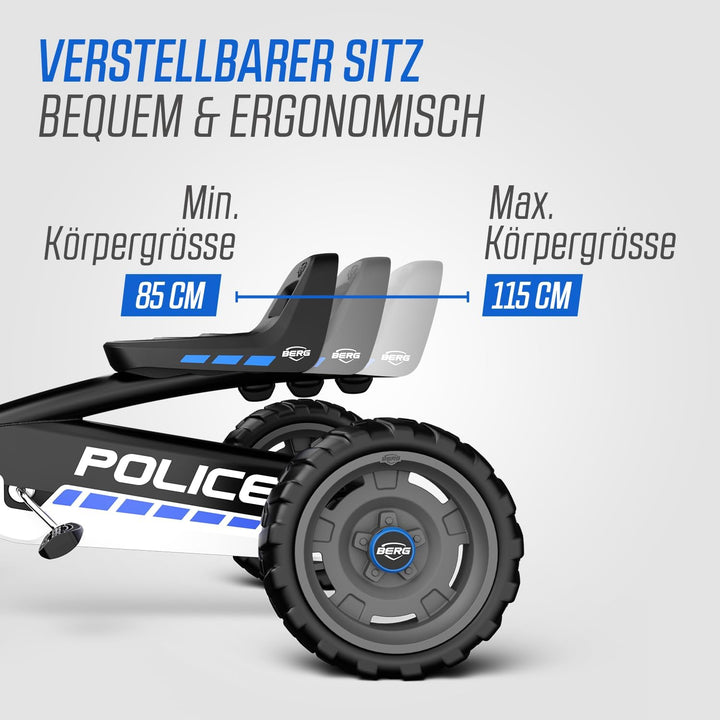 BERG Pedal-Gokart Buzzy Police, für Kinder ab 2 Jahren, mit Soundbox, Police