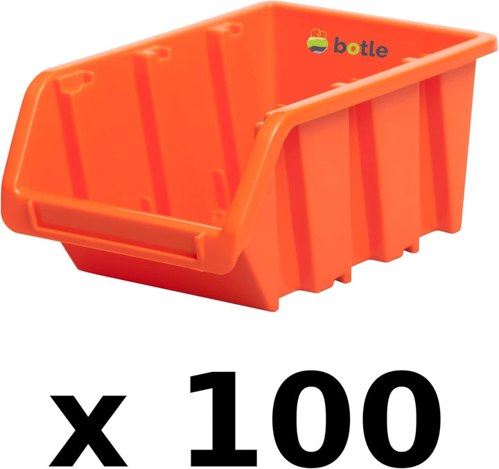 botle 100 x Stapelboxen Werkstatt Garage Sichtlagerboxen Sichtlagerkästen Stapelkisten Sortierboxen