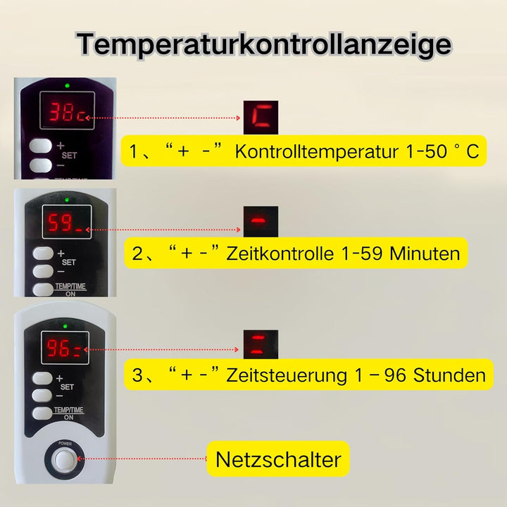 Brot Gärbox mit Heizung，Faltbare Brot Gärschrank Einstellbare Temperatur und Timer, Teiggärbox zum B