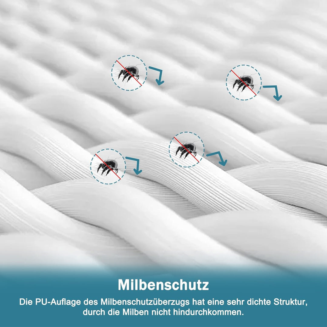 Wasserdichter Matratzenbezug 140x200x16cm mit Reissverschluss Matratzenschutz zur Verbesserung des S