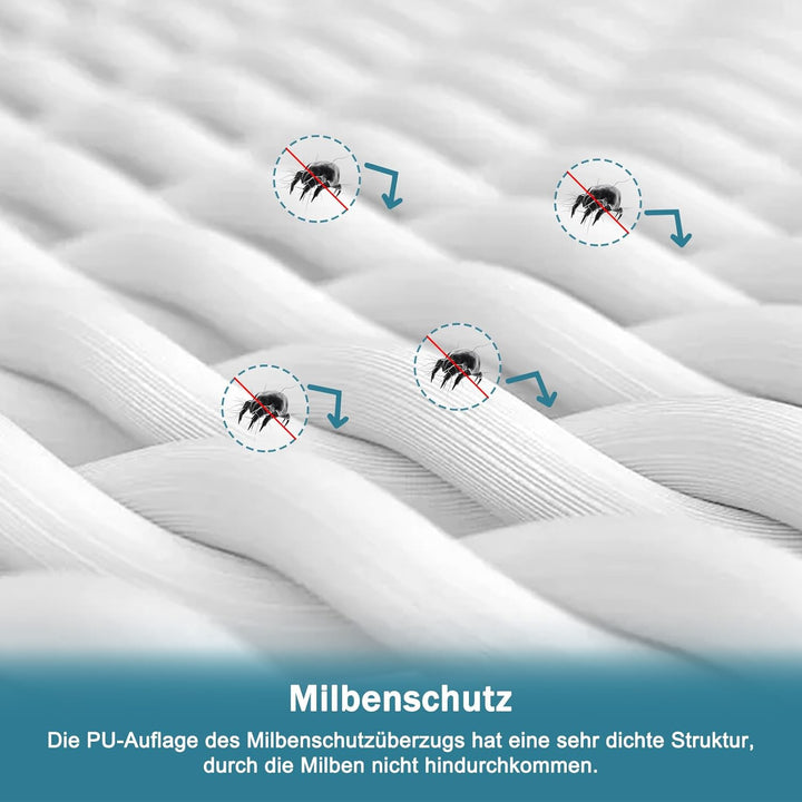 Wasserdichter Matratzenbezug 140x200x16cm mit Reissverschluss Matratzenschutz zur Verbesserung des S