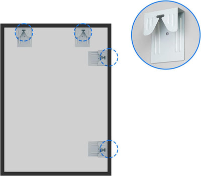 BD-Baode Grosser moderner Wandspiegel 80 x 60 cm Rechteckiger Wandspiegel horizontal oder vertikal a