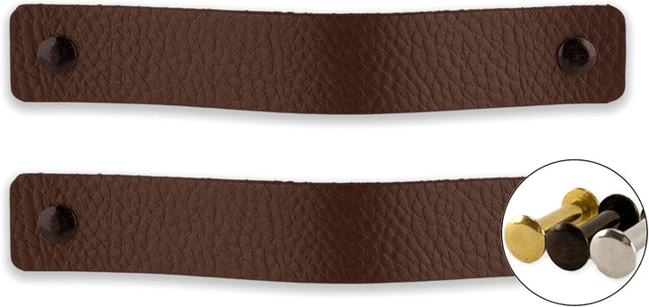 Brute Strength - Ledergriffe für Möbel - Braun - 2 Stück - 20 x 2,5 cm - Schrankgriff, Türgriff für