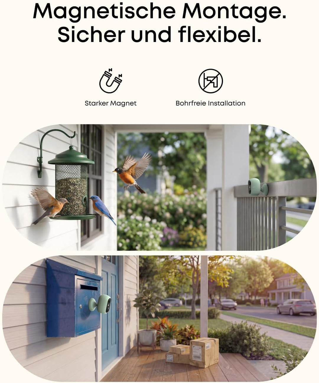 eufy eufyCam C35, Kabellose Überwachungskamera Aussen & Innen, Magnetische Halterung, Farbnachtsicht