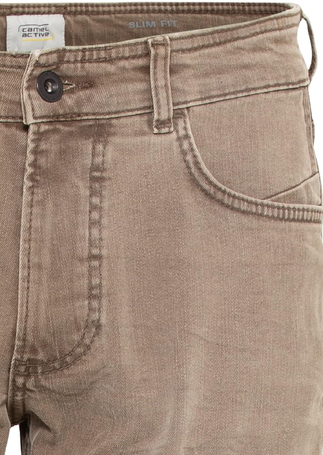 camel active Herren Slim Fit 5-Pocket Jeans 31W / 32L Braun, 31W / 32L Braun