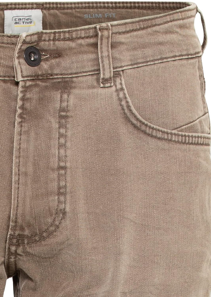 camel active Herren Slim Fit 5-Pocket Jeans 31W / 32L Braun, 31W / 32L Braun