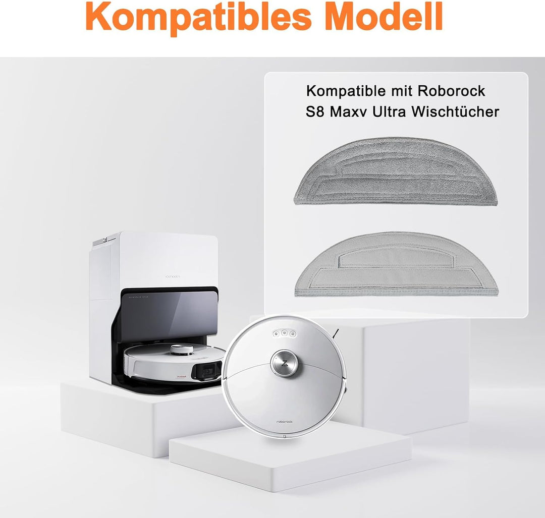 Pure Realm 12 Stück Zubehörset für Roborock S8 MaxV Ultra Saugroboter, Kompatibel mit VibraRise 3.0,