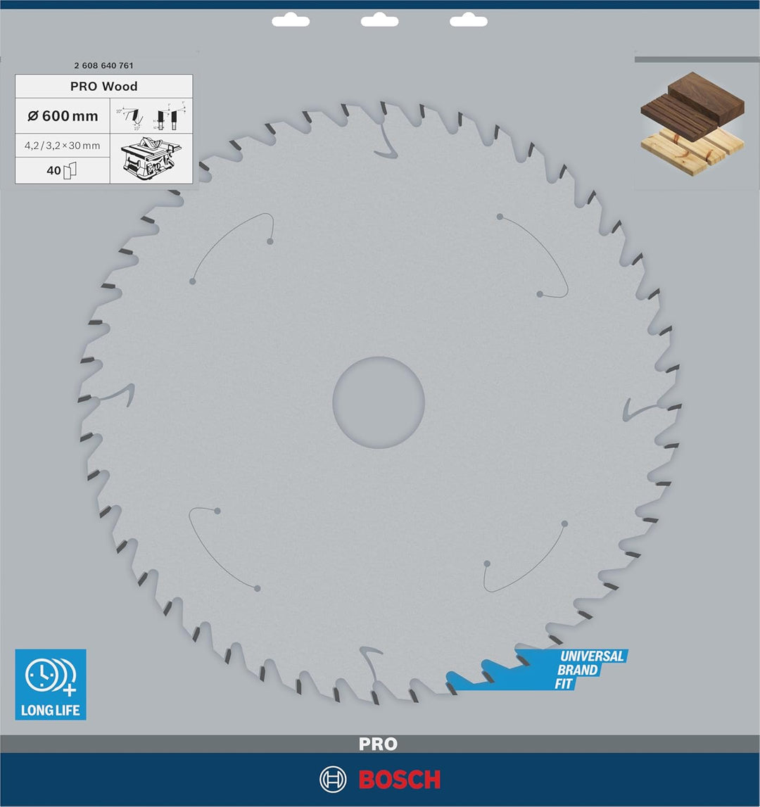 Bosch Accessories Bosch Professional 1x Kreissägeblatt Construct Wood (für Holz, Sägeblatt Ø 600 x 3