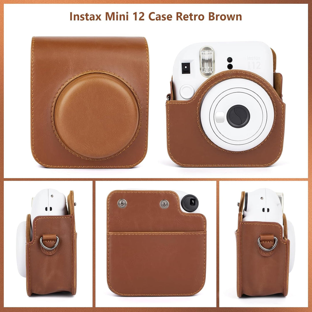 MUZIRI KINOKOO Protective Case for Fuji/Fuji Instax Mini 12 Instant Film Camera - PU Leather Mini 12