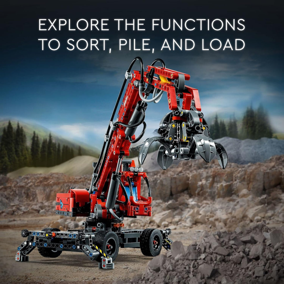LEGO Technic Material Handler Crane 42144 Bauset für Kinder ab 10 Jahren, EIN Geschenk, die pneumati
