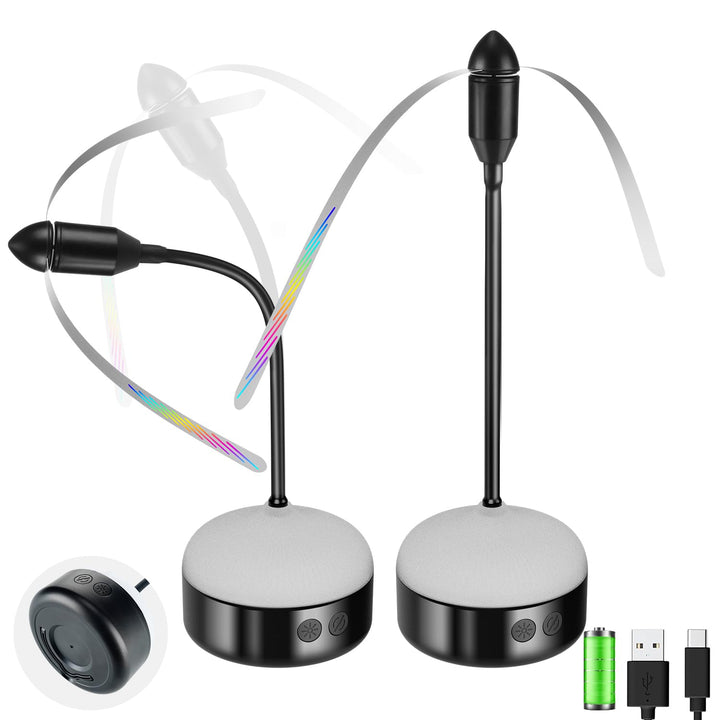 2er-Pack fliegenwedler mit LED-Beleuchtung für Tisch, wiederaufladbar, ideal für Camping, Partys, Re
