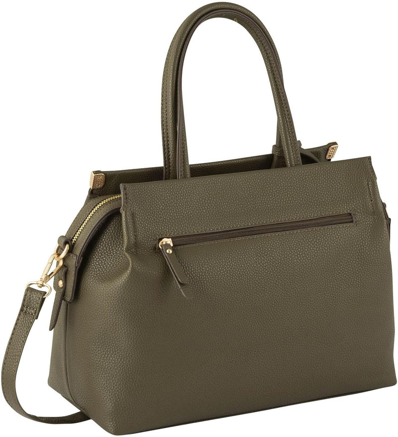 Gabor bags Gela Damen Shopper Umhängetasche Reissverschluss Beige 35x13,5x24 Oliv, 35x13,5x24 Oliv