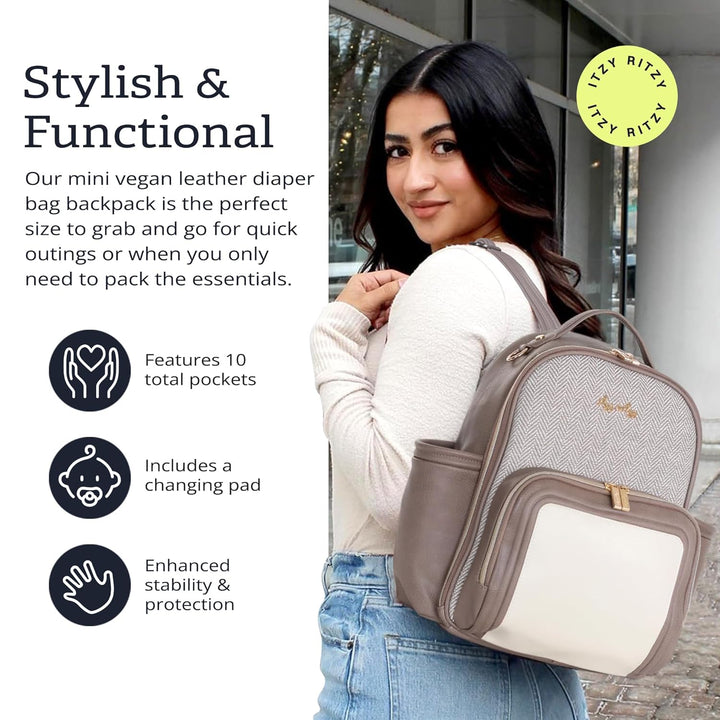 Itzy Ritzy Unisex Baby Mini Wickeltasche, Vanilla Latte-Plus Vanilla Latte - Plus, Vanilla Latte - P