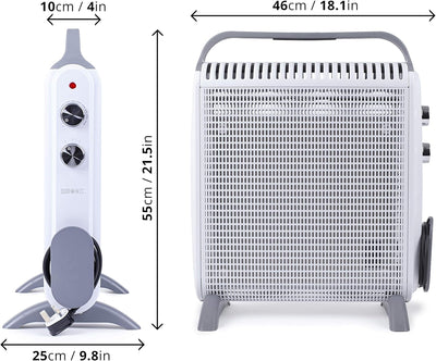 Duronic HV180 Elektroheizkörper 1800W Mica-Wärmewellen | Heizen in 1 Min auf | Energiesparende Heizu