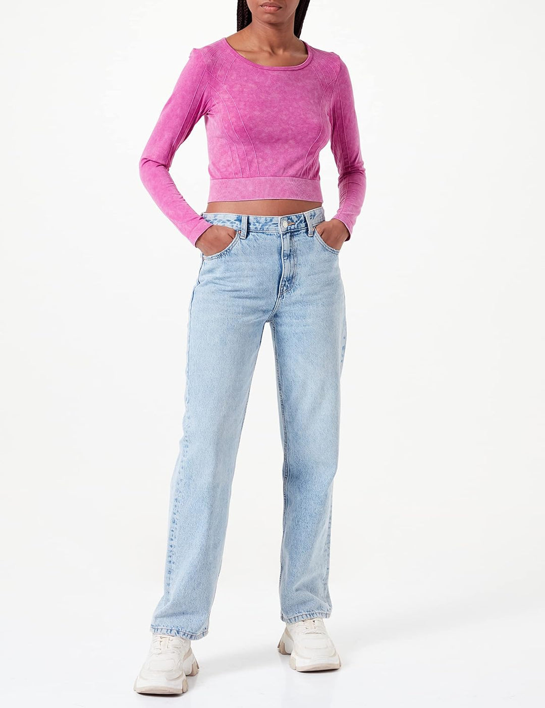 FILA Damen Radnor Seamless Cropped Longsleeve T-Shirt M-L Wild Aster, M-L Wild Aster