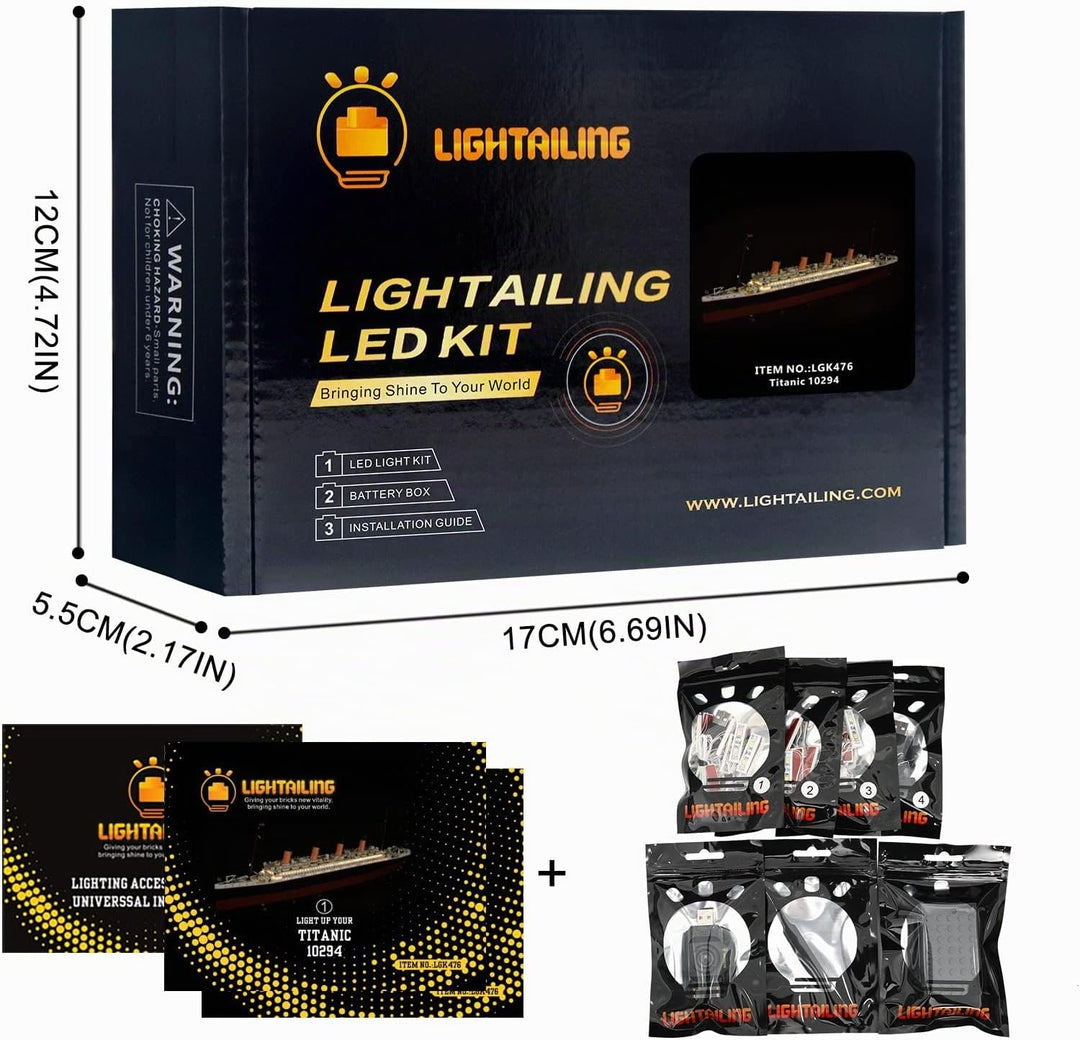 LIGHTAILING LED-Beleuchtungsset für Lego 10294 Titanic - Kompatibel mit Lego Creator Expert 10294 Ba