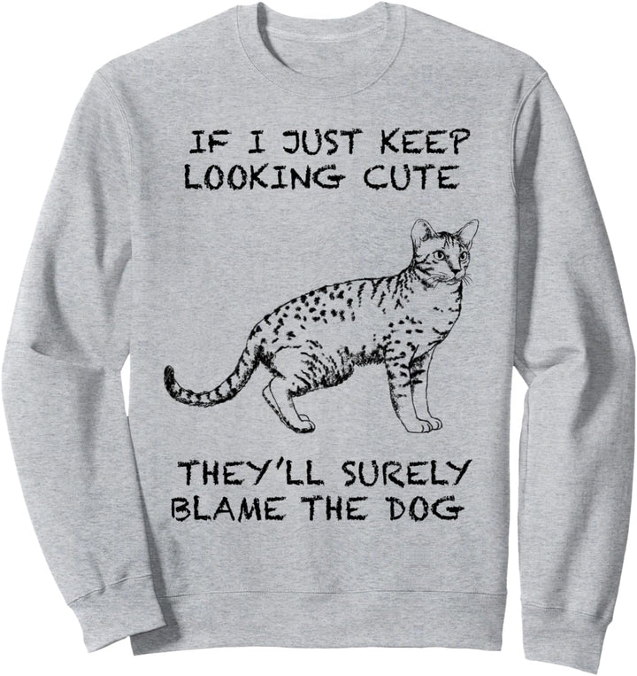 Ocicat Lustige Katze Zitat Hand gezeichnete Kunst Sweatshirt