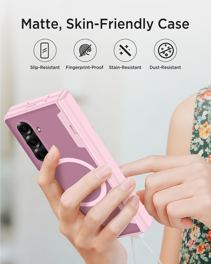 Miimall Kompatibel mit Samsung Galaxy Z Fold 7 Magnetisch Hülle, Anti-SPY Displayschutz & Scharniers