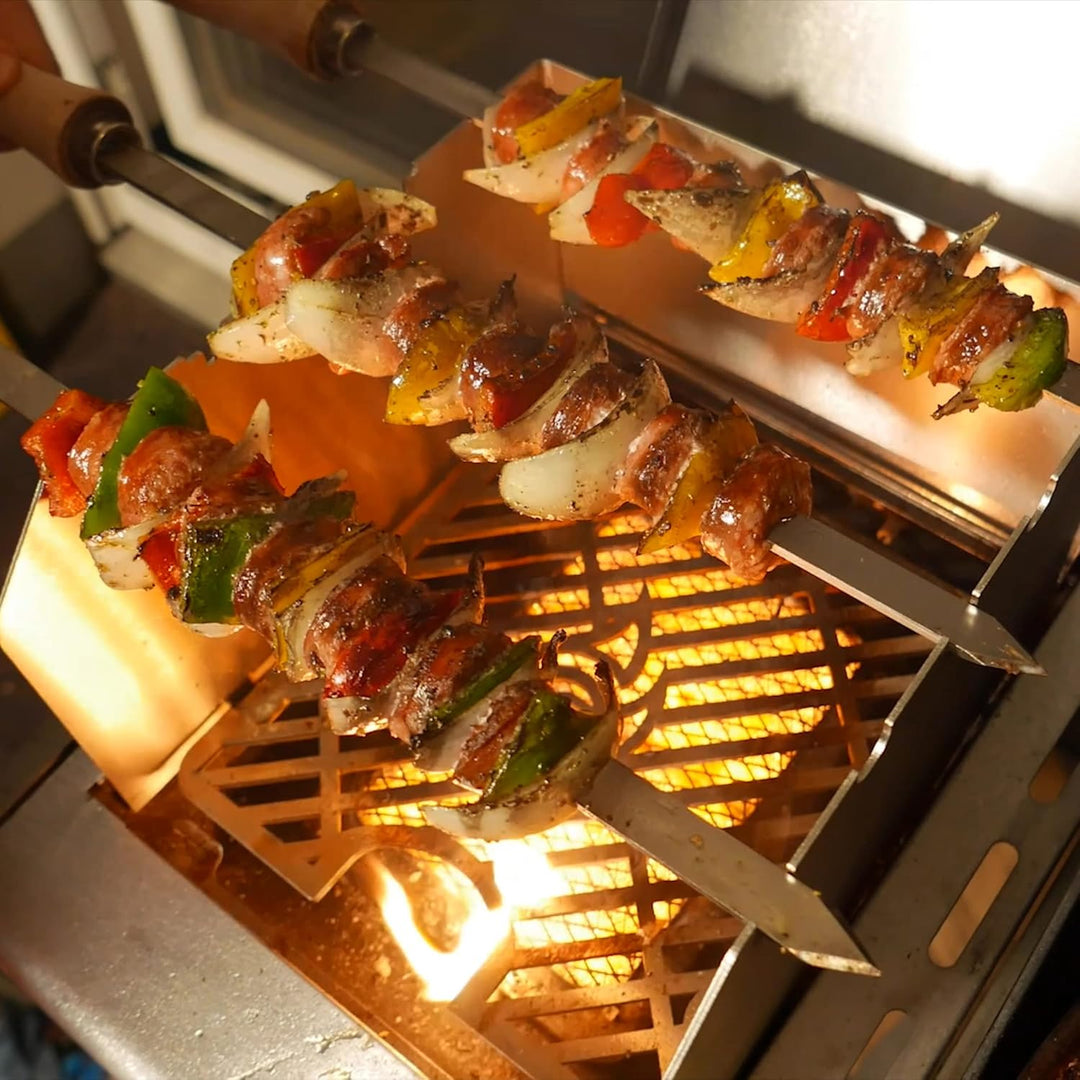 Grillrost.com Das Original Edelstahl Windschutz und Spiesshalter | für alle Broil King Imperial/Rega