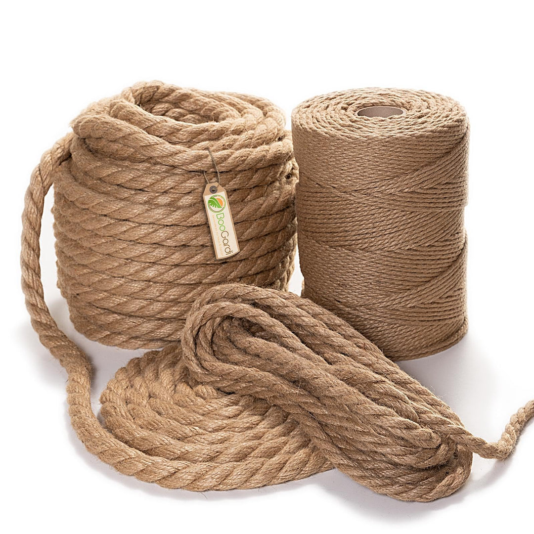 BooGardi Juteseil in Verschiedene Stärken und Längen · Ø 26mm Länge 15m · Naturware zum Basteln · Ma