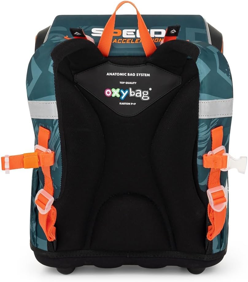 Generisch Auto - Speed Acceleration - Race - OxyBag PREMIUM Schulranzen-Set, 11 teilig mit Sporttasc