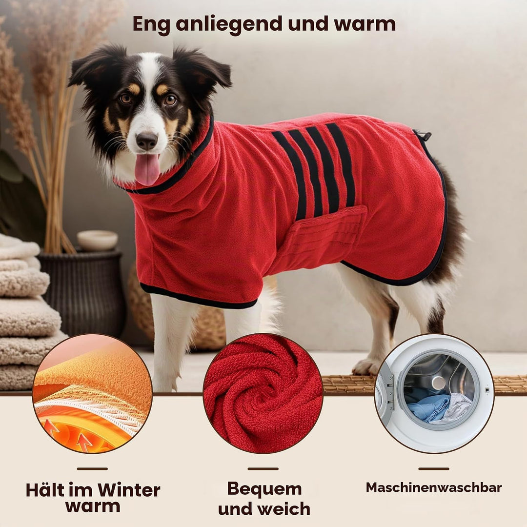 Bademantel für Hunde, Mikrofaser Hundebademantel für mittelgrosse und grosse Hunde, Badetuch, Hundeh