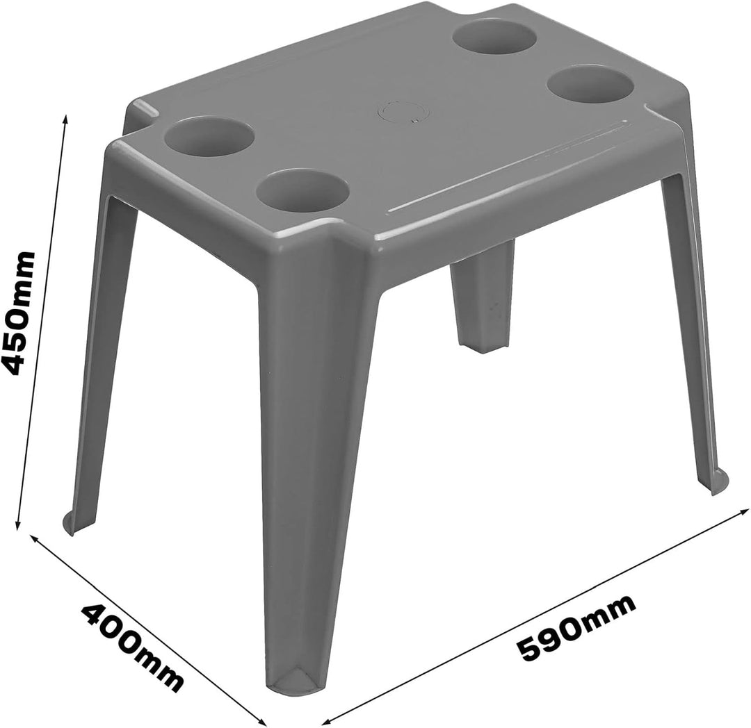 botle Gartentisch Strandtisch Grau Pooltisch aus Kunststoff gemütlich leicht Schirmloch Bis zu 35mm