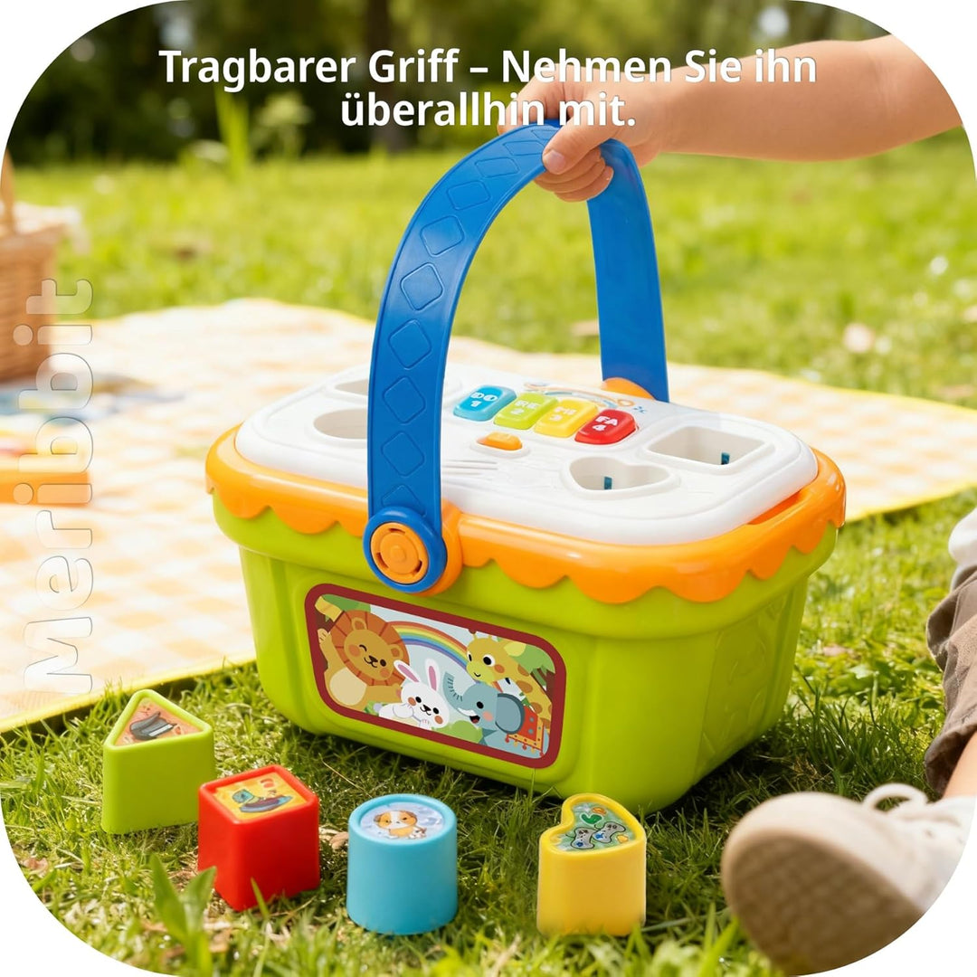 Montessori-Spielzeug Sinnesförderndes Spielzeug für 1-3 Jahre Kinder, Musik Formensortierer mit Klav