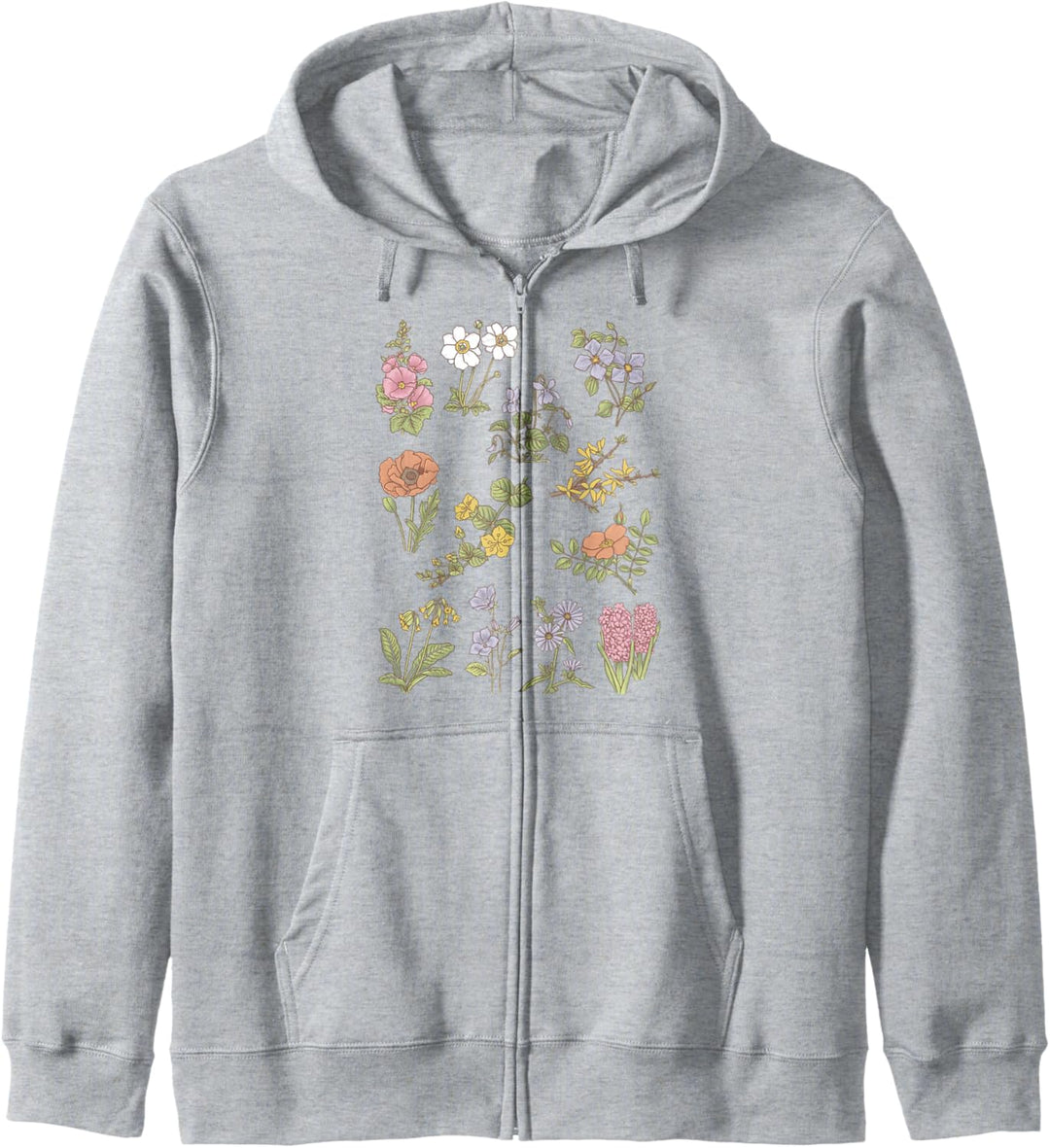Trendy Flower Grid Poster Kapuzenjacke