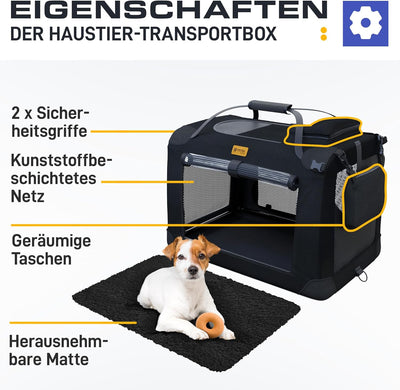 PetProved Hundebox Transportbox Hund Katze Hundetransportbox Hundebox Faltbar für Zuhause Hundebox A