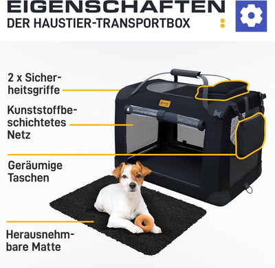 PetProved Hunde Reisebox Hundetrage Haustiertragetaschen für Hunde Kleine Hunde Autobox Transportbox