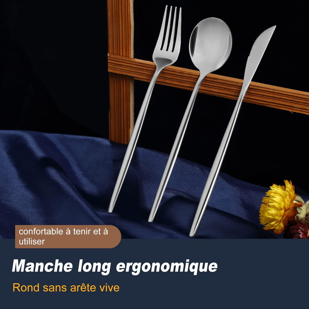 Bestdin Besteck Set 6 Personen, 24 teilig Edelstahl Besteckset, Essbesteck Set mit Messer Gabel Löff