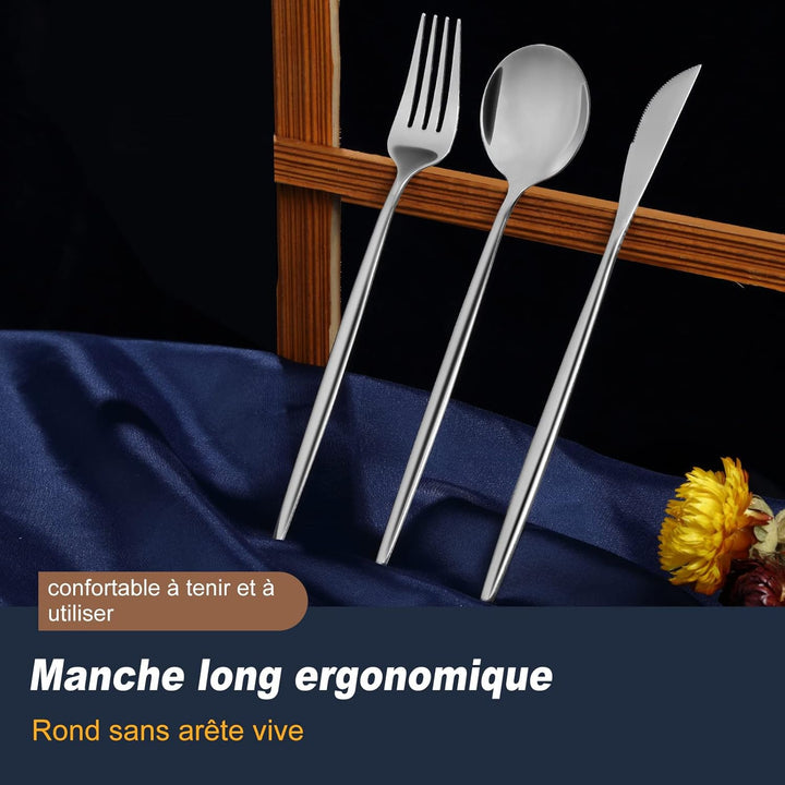 Bestdin Besteck Set 6 Personen, 24 teilig Edelstahl Besteckset, Essbesteck Set mit Messer Gabel Löff
