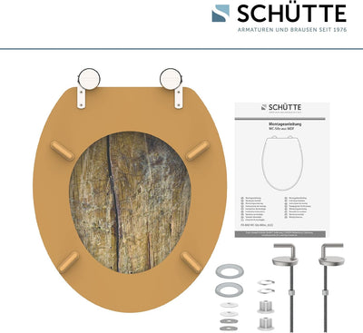 Schütte SOLID WOOD Sitz Holzkern, Toilettensitz passend für viele handelsüblichen WC-Becken, max. Be