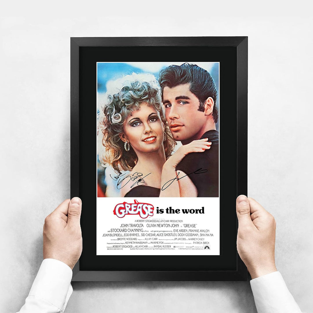 HWC Trading Grease A3 Gerahmte Signiert Gedruckt Autogramme Bild Druck-Fotoanzeige Geschenk Für Oliv