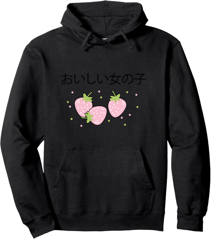 Erdbeere Japanisch Kawaii Niedliche Erdbeer Shake Pullover Hoodie