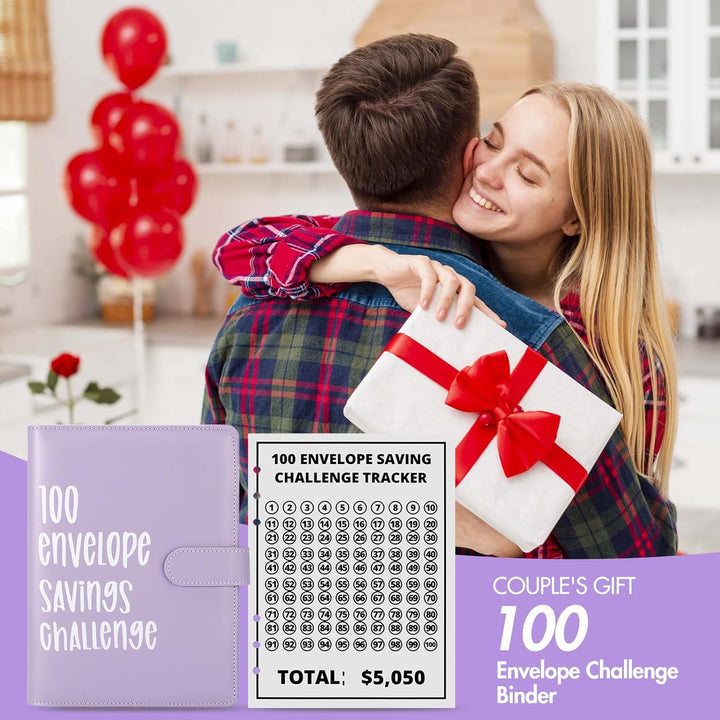 Challenge-Ordner mit 100 Umschlägen, A5-Umschlag, Spar-Challenge, Budget-Ordner, mit 25 Geldspar-Tra