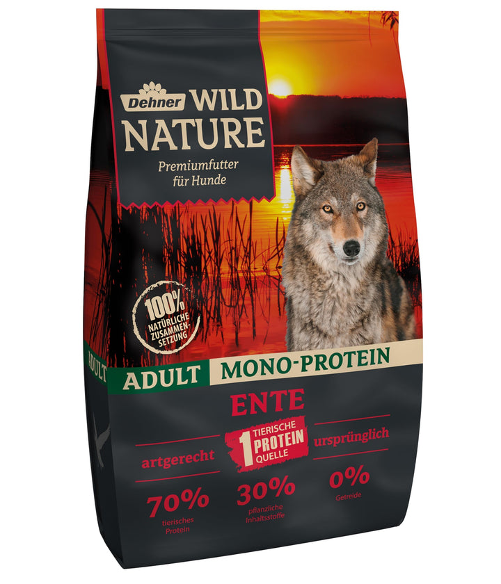 Dehner Wild Nature Hundefutter Mono Protein, Trockenfutter getreidefrei / zuckerfrei, für ausgewachs