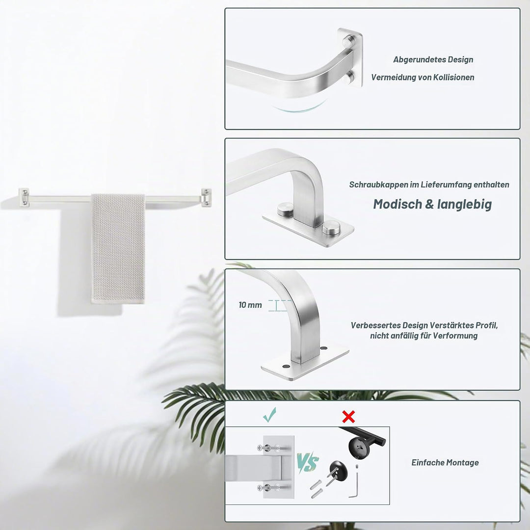 Mooche Handtuchhalter, Wandmontage, 81.5 cm, SUS304 Edelstahl, Einzelhandtuchstange für Badezimmer,