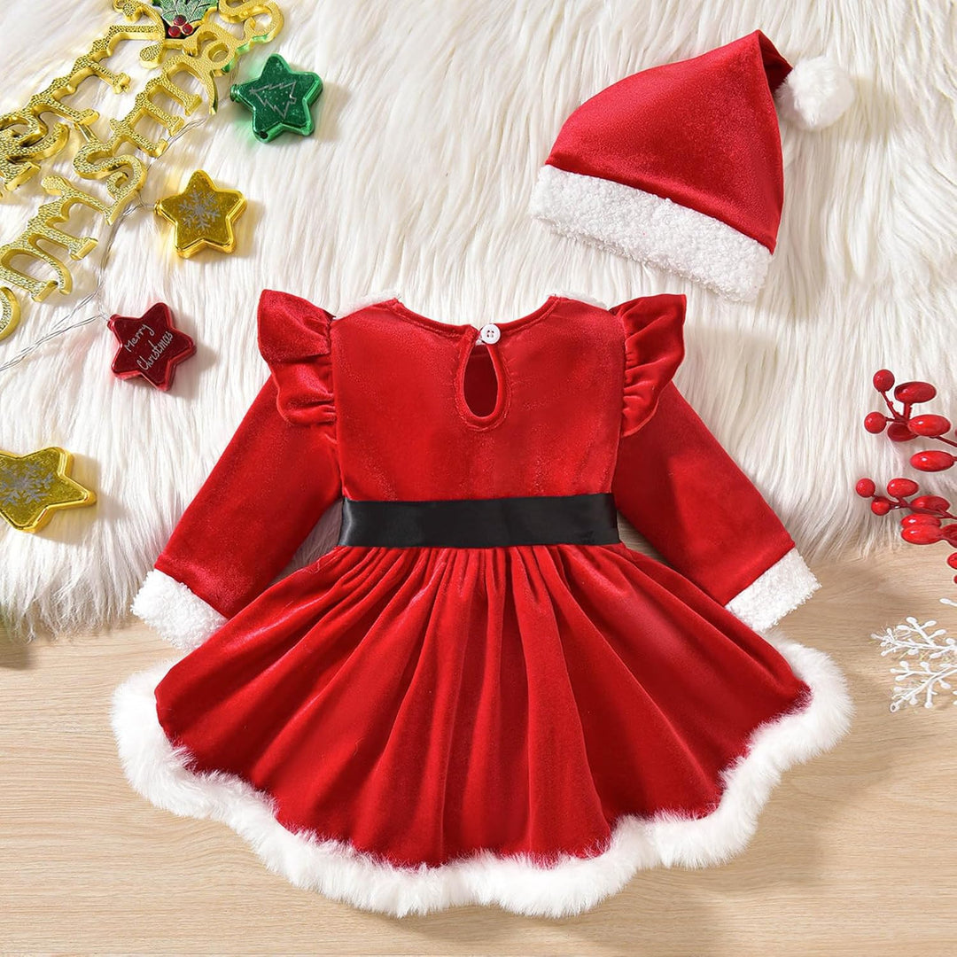 Generisch Baby Mädchen Weihnachtskleid Kleinkind Weihnachten Prinzessin Tutu Kleider Neugeborene Lan