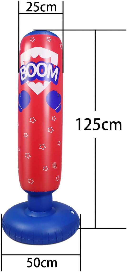 Schwerer Boxsack für Kinder Boxsack Standing Kickboxing Bag mit Stand Boxing Dummy aufblasbare Cool