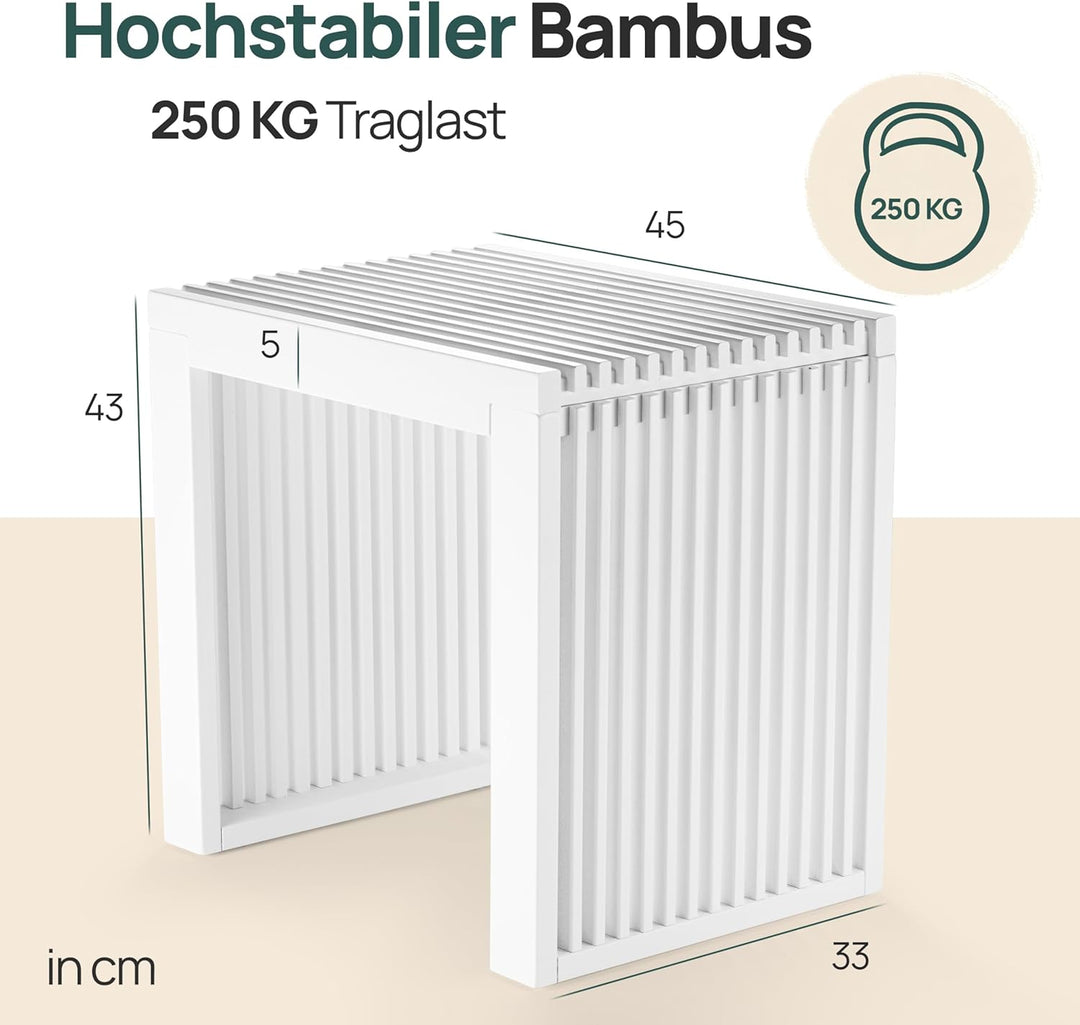 Bambus Holzhocker - Flur Möbel - Sitzbank Flur - Holzbank - Blumenhocker | BAM BOO BOX Bambus Blumen
